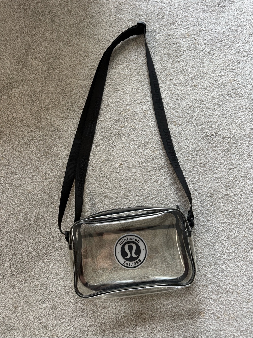 lululemon athletica Transparent Crossbody Bag with Black Strap